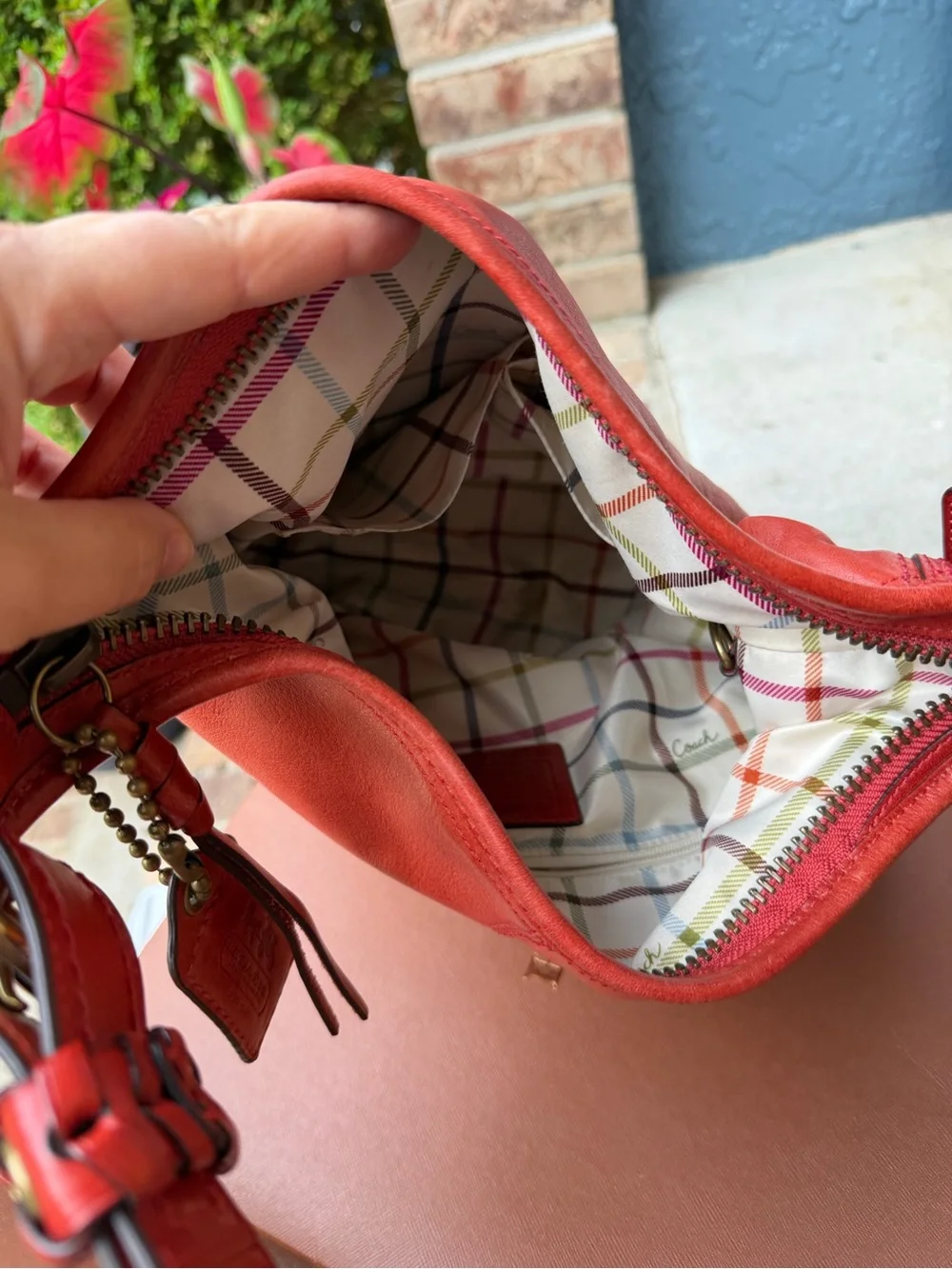 Coach Bleecker Brick Red Leather Bucket Bag